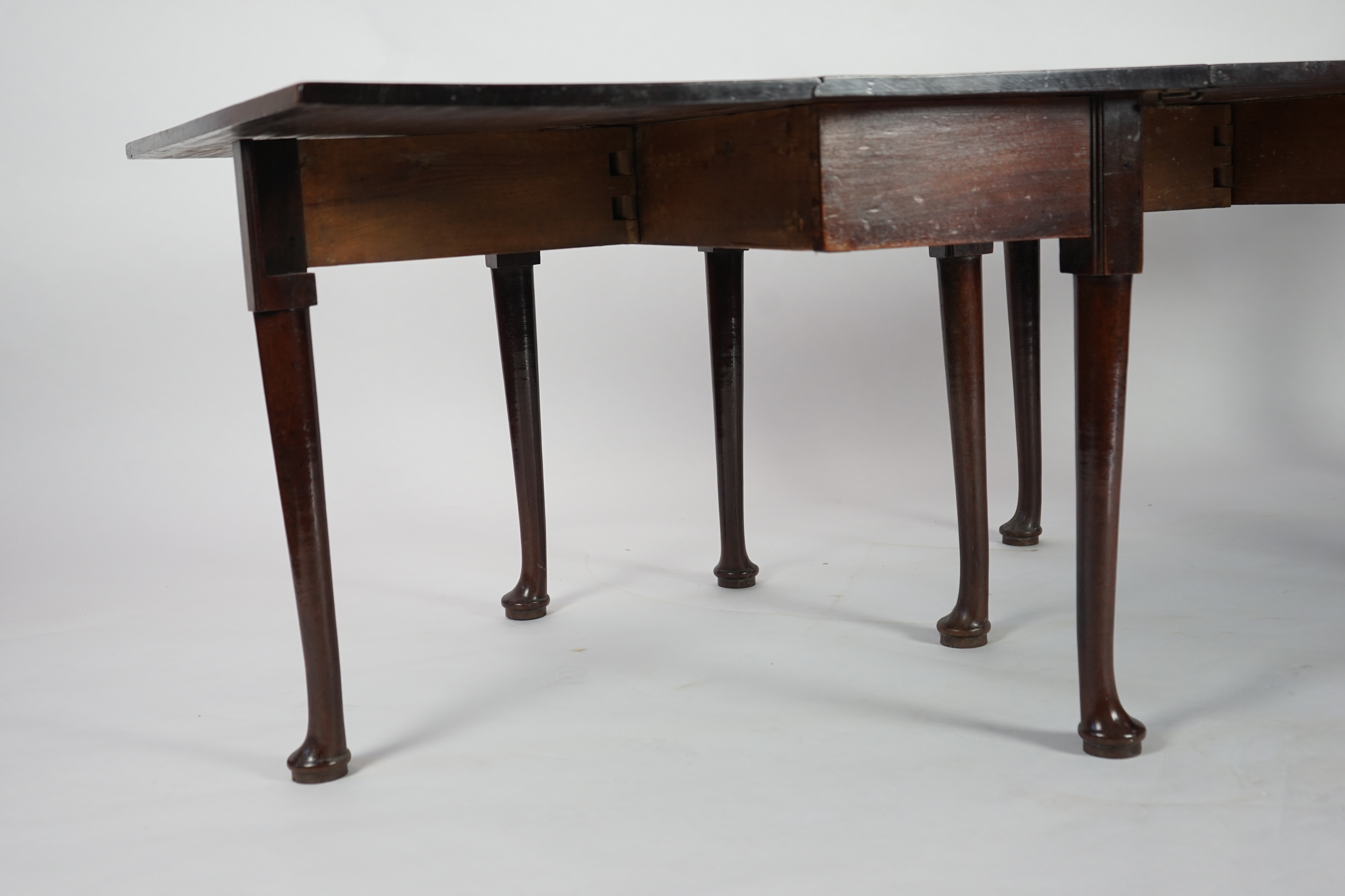 A George II mahogany double drop leaf dining table